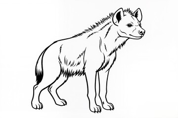 Fototapeta premium A simple coloring page featuring a hyena.
