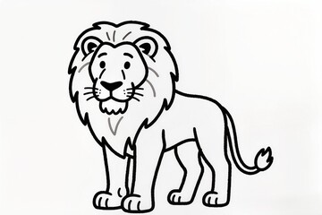 Obraz premium A simple coloring page with a picture of a lion.