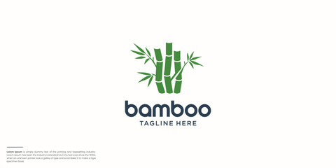 Fototapeta premium bamboo tree vector logo design