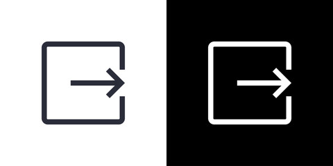 Export icon concept with flat Black White Background. Vector illustration.