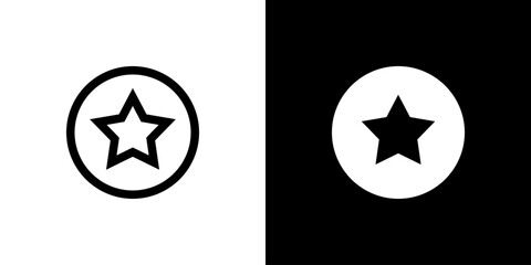 Star concept with flat Black White Background. Vector illustration.