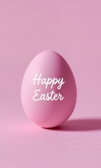 Easter egg close-up on a pink background	