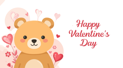  illustration of a bear with a heart above its head, incorporating a flat design style, featuring bold lines, simple shapes, and a minimalist aesthetic