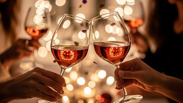 Galentine's Day Wine Glasses Celebration