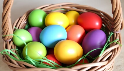 easter eggs in basket