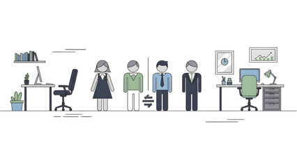 Fototapeta premium Workplace Equality Illustration for HR Communication