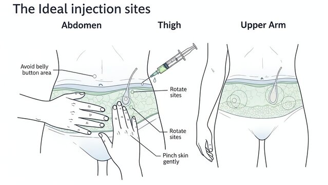 GLP-1 Injection Site Guide Diagram