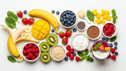 Prebiotic Smoothie Ingredients Vibrant Colors