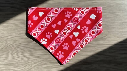 Pet Valentine Bandana Pattern Texture