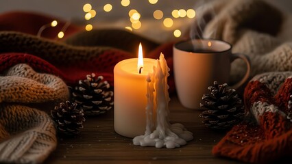Cozy Winter Candle Glow Ambiance