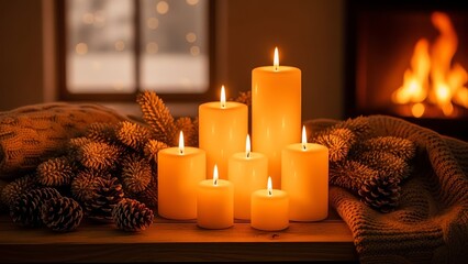 Cozy Winter Candle Glow Ambiance