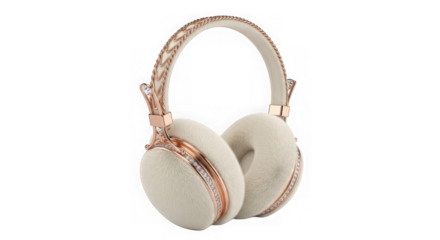 Elegant rose gold over-ear headphones