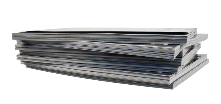 stack of magazines books isolated on white or transparent png