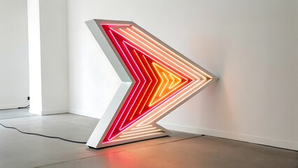 Modern interior design featuring a 3d render of a red cube and modern building as a conceptual art illustration symbol for business education and world design