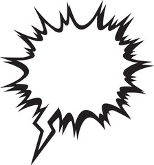 Explosive comic book speech bubble shape with jagged outline vector illustration