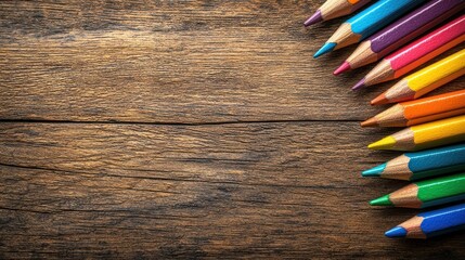 Obraz premium Colorful pencils on wood (1)