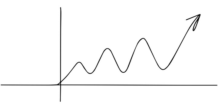 Continuous one line drawing growing chart, Continuous line drawing of a growing bar graph, Business growth bar chart continuous one line art drawing and growth bar chart icon simple outline vector