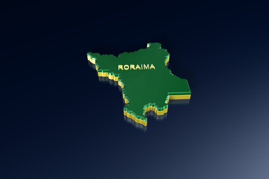 Roraima State of Brazil in 3D Illustration
