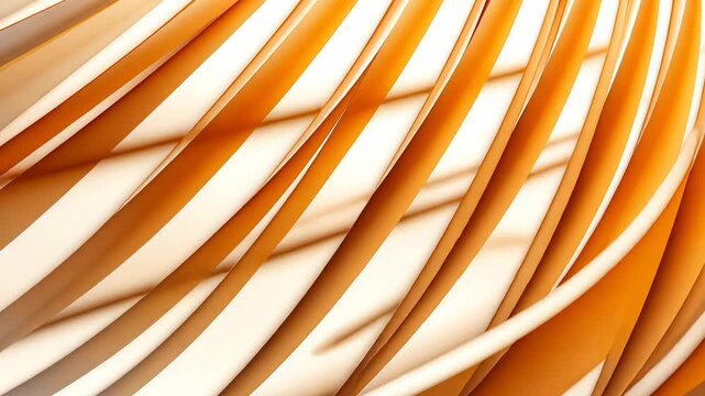 Smooth orange and white stripes creating abstract pattern