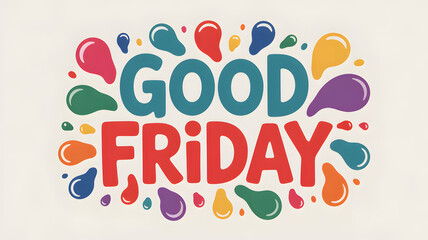 Vibrant good friday greeting with colorful paint splatters