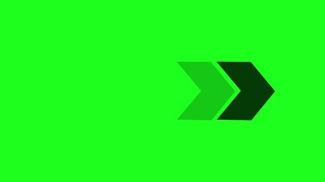 Visuals and modern black vector arrows collection .Next or right direction arrow on green background.4k animation video.