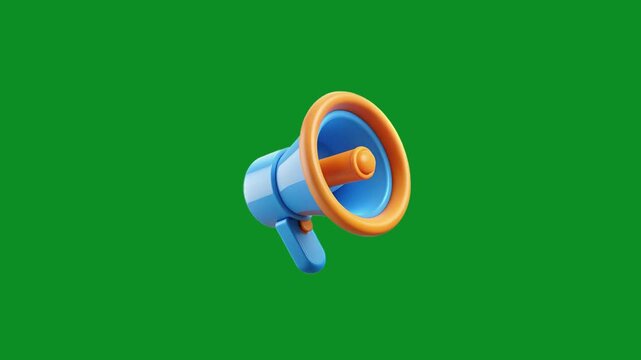 Amplifying the Message: A vibrant megaphone, with its sleek design and eye-catching hues, stands ready to amplify your voice and command attention, all against a bright backdrop.