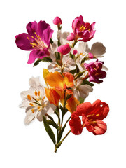 Fototapeta premium PNG Vibrant floral bouquet illustration