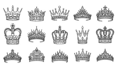 Graffiti style luxury crown doodle illustration collection © MD