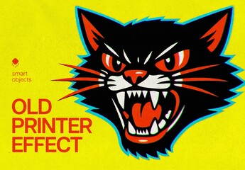 Kraft Printer Design Effect Mockup