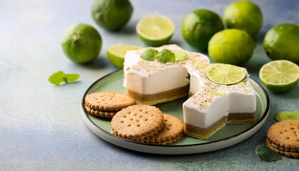 carlota de limon a no bake lime dessert made with cookies and condensed milk