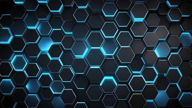 Hexagon Grid Lighting Up in Sequence Tech Animation