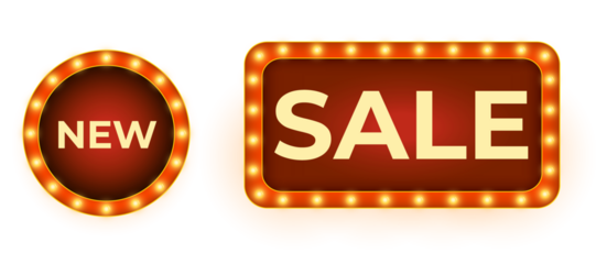 Realistic retro rectangle neon marquee billboard with bright red lights, shining lamp bulbs and classic cinema-style frame perfect for decoration, show banners, casino signage and vintage vector compo