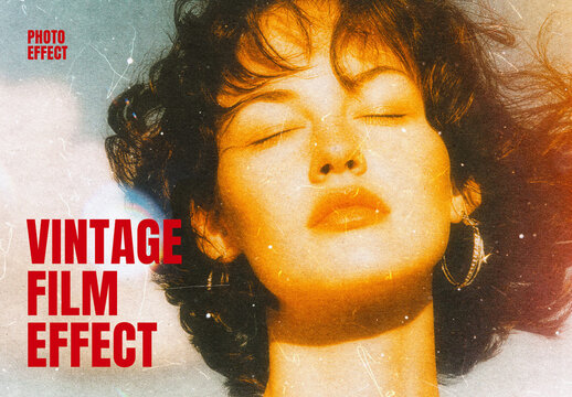 Vintage Film Photo Effect Mockup
