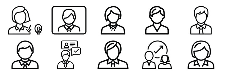 Obraz premium set of vector service response tracking icon. Customer service editable line icons set.