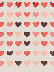 Charming hearts pattern showcasing love in various shades of red and pink on a gentle background