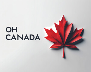 Celebrating Canadian pride with vibrant red maple leaf artful design against a light backdrop