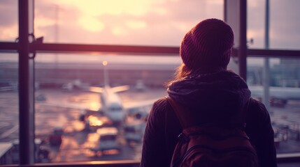 Fototapeta premium People queuing at an airport