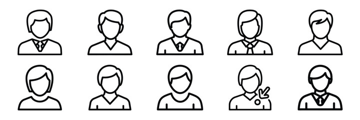 Fototapeta premium set of vector support agent performance icon. Customer service editable line icons set.