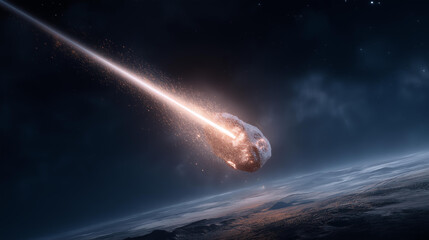 A powerful laser beam is directed at an asteroid is being destroyed, demonstrating the potential for both destruction and salvation as scientists seek to avert potential cosmic collisions in this