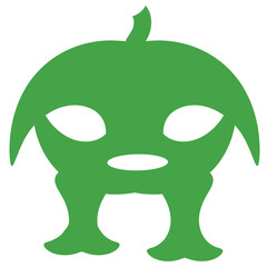Abstract A green Sweet pumpkin vector smiling as a fun cartoon character icon
