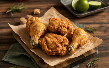 Crispy Fried Chicken Platter with Herbs