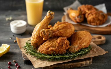 Crispy Fried Chicken Platter with Herbs