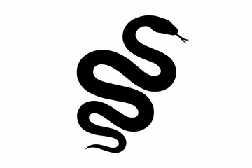 Vector illustration of a cute black swan tattoo and a 2013 year of the snake serpent silhouette design for a wildlife character sign