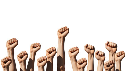 Fototapeta premium Empowering unity on international women's day fists raised in solidarity