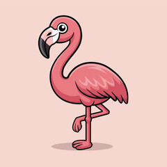 Fototapeta premium Happy Jungle Animals – Flamingo Vector Mascot 