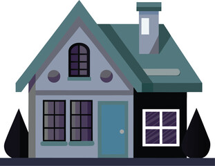Vector illustration of a house isolated on transparent background