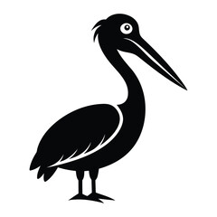 Fototapeta premium Pelican Silhouette Vector Icon for Coastal, Marine, and Wildlife Graphic Design