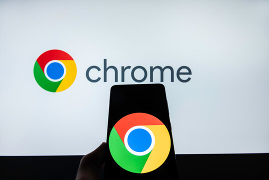 Google Chrome logo on smartphone infront of their logo background. Link&ouml;ping, &Ouml;sterg&ouml;tland, Sweden. 01-20-2026.