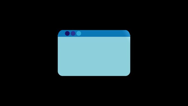 Animated Web Browser Window Icon on Black Background