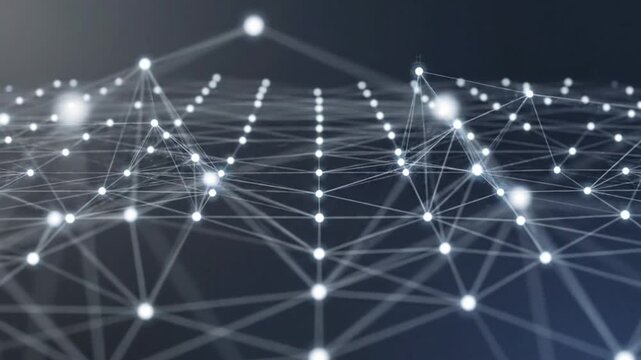 Digital web of glowing nodes forming abstract connections